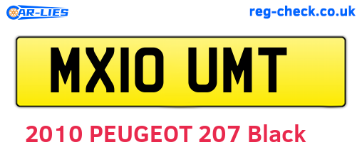 MX10UMT are the vehicle registration plates.