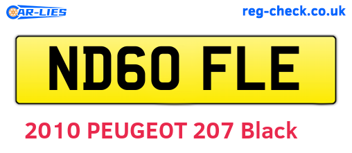 ND60FLE are the vehicle registration plates.
