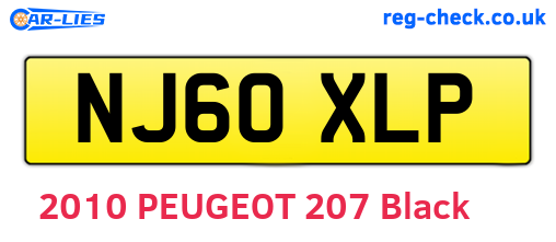NJ60XLP are the vehicle registration plates.