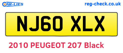 NJ60XLX are the vehicle registration plates.