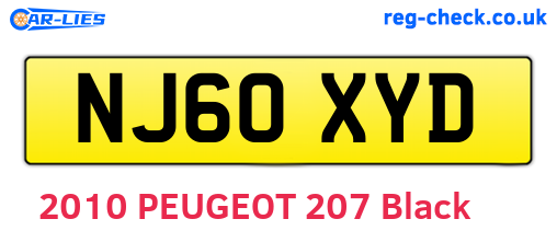 NJ60XYD are the vehicle registration plates.