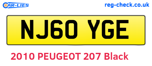 NJ60YGE are the vehicle registration plates.