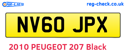 NV60JPX are the vehicle registration plates.