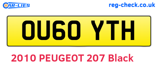 OU60YTH are the vehicle registration plates.