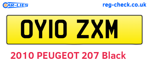 OY10ZXM are the vehicle registration plates.