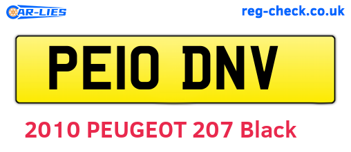 PE10DNV are the vehicle registration plates.