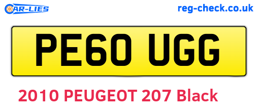 PE60UGG are the vehicle registration plates.