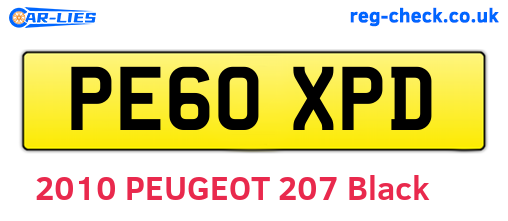 PE60XPD are the vehicle registration plates.