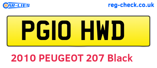 PG10HWD are the vehicle registration plates.