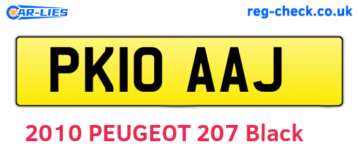 PK10AAJ are the vehicle registration plates.