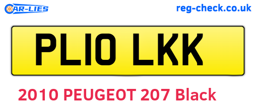 PL10LKK are the vehicle registration plates.