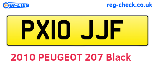 PX10JJF are the vehicle registration plates.