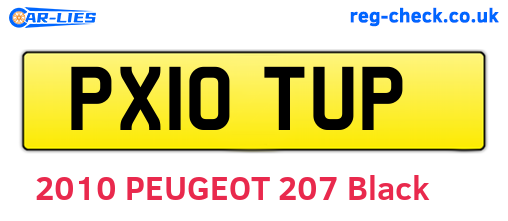 PX10TUP are the vehicle registration plates.