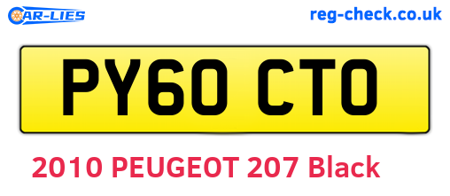 PY60CTO are the vehicle registration plates.