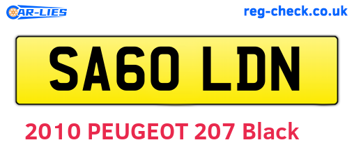 SA60LDN are the vehicle registration plates.