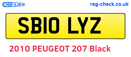 SB10LYZ are the vehicle registration plates.