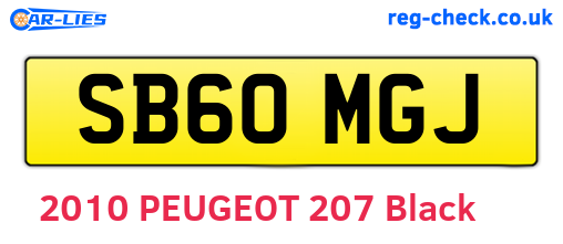 SB60MGJ are the vehicle registration plates.