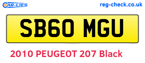 SB60MGU are the vehicle registration plates.