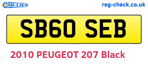SB60SEB are the vehicle registration plates.
