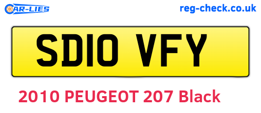 SD10VFY are the vehicle registration plates.