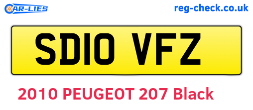 SD10VFZ are the vehicle registration plates.
