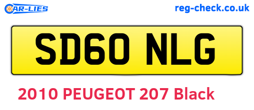 SD60NLG are the vehicle registration plates.