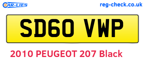 SD60VWP are the vehicle registration plates.