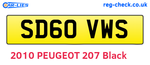 SD60VWS are the vehicle registration plates.
