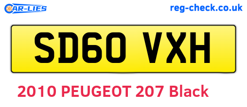 SD60VXH are the vehicle registration plates.