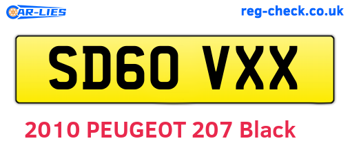 SD60VXX are the vehicle registration plates.