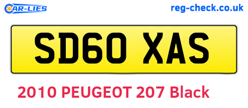 SD60XAS are the vehicle registration plates.