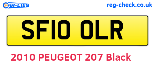 SF10OLR are the vehicle registration plates.