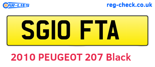 SG10FTA are the vehicle registration plates.