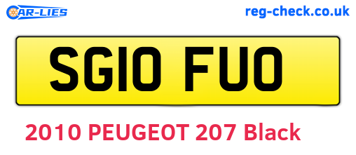 SG10FUO are the vehicle registration plates.