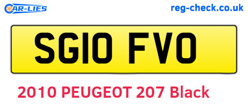 SG10FVO are the vehicle registration plates.
