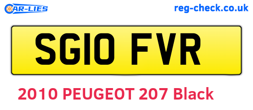 SG10FVR are the vehicle registration plates.