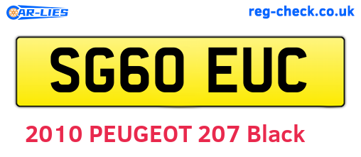SG60EUC are the vehicle registration plates.