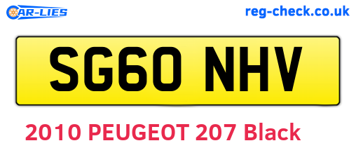 SG60NHV are the vehicle registration plates.