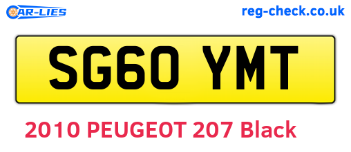 SG60YMT are the vehicle registration plates.