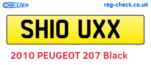 SH10UXX are the vehicle registration plates.
