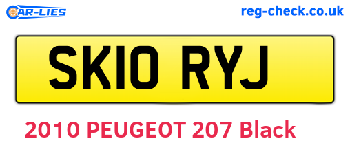 SK10RYJ are the vehicle registration plates.