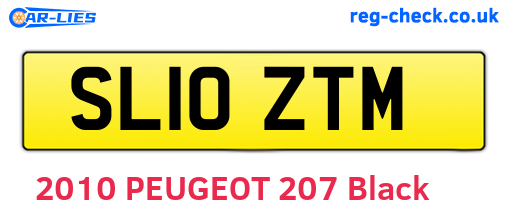 SL10ZTM are the vehicle registration plates.