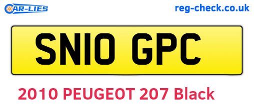 SN10GPC are the vehicle registration plates.