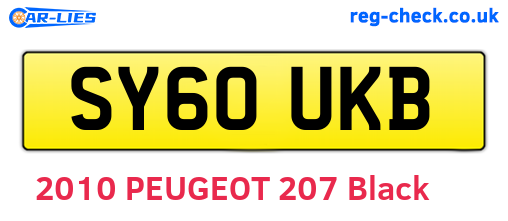 SY60UKB are the vehicle registration plates.
