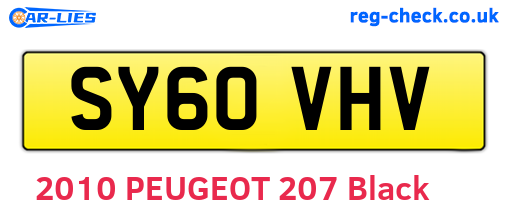 SY60VHV are the vehicle registration plates.