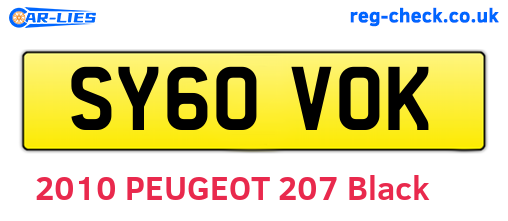 SY60VOK are the vehicle registration plates.