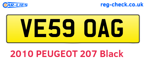 VE59OAG are the vehicle registration plates.
