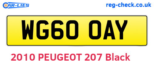 WG60OAY are the vehicle registration plates.