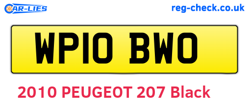 WP10BWO are the vehicle registration plates.
