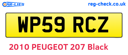 WP59RCZ are the vehicle registration plates.